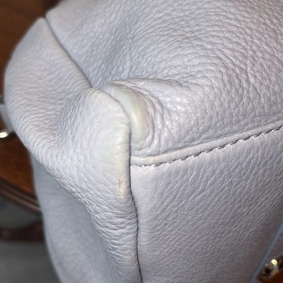 Marc Jacobs  Dome top satchel shoulder bag  Crossbody bag  leather blue gray EUC - Picture 13 of 17